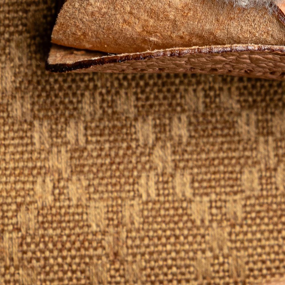 Gucci B Gucci Brown Beige Suede Leather Bamboo Backpack Italy