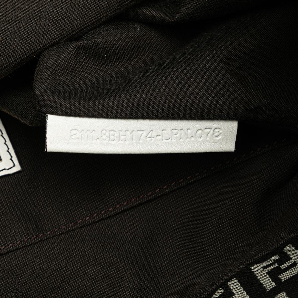 Fendi B Fendi Black with White Canvas Fabric Zucchino Tote Italy