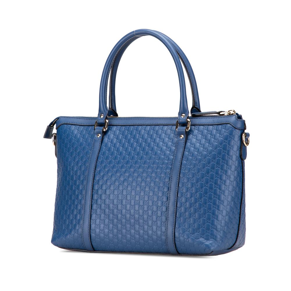 Gucci B Gucci Blue Calf Leather Small Microguccissima Joy Satchel Italy