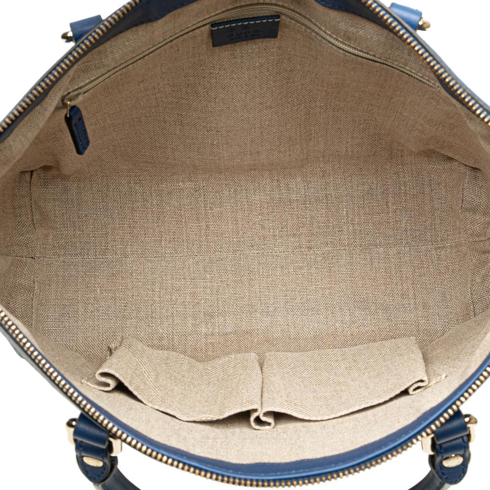 Gucci B Gucci Blue Calf Leather Small Microguccissima Joy Satchel Italy