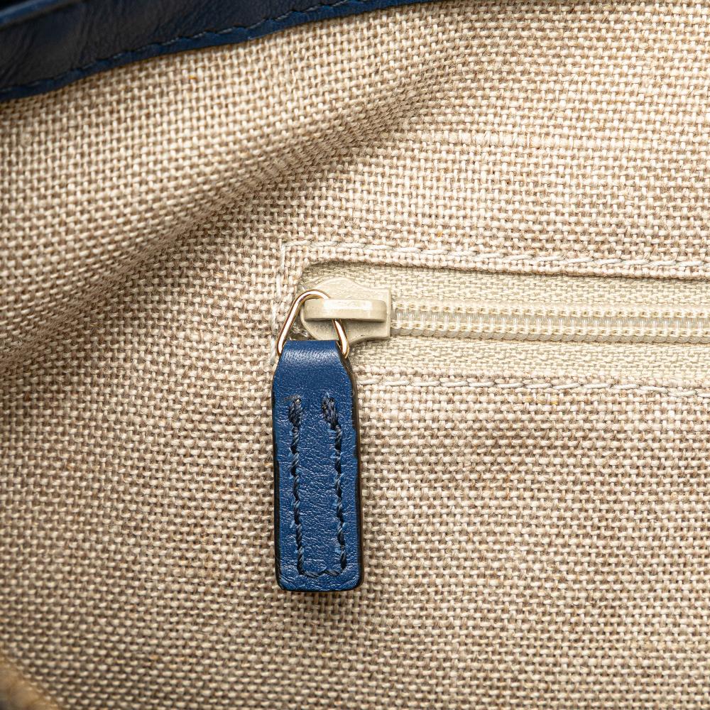 Gucci B Gucci Blue Calf Leather Small Microguccissima Joy Satchel Italy