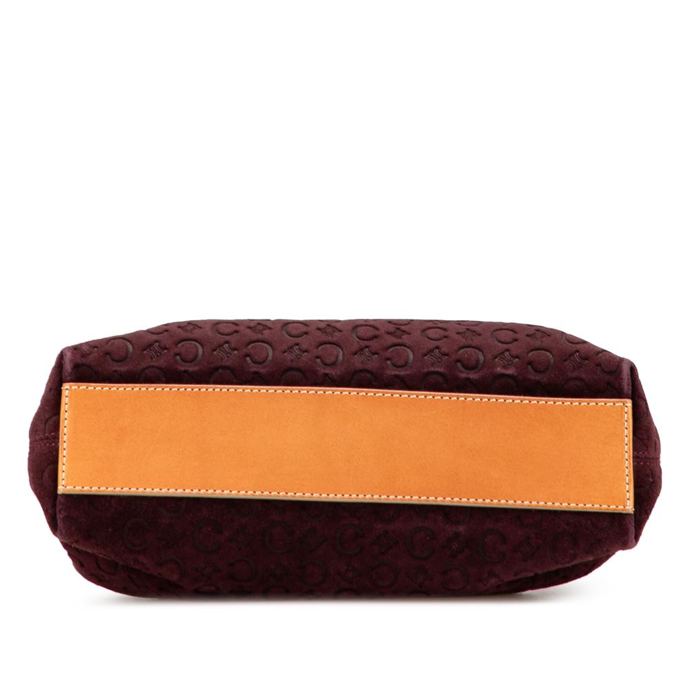 Celine B Celine Red Bordeaux Suede Leather C Macadam Handbag Italy