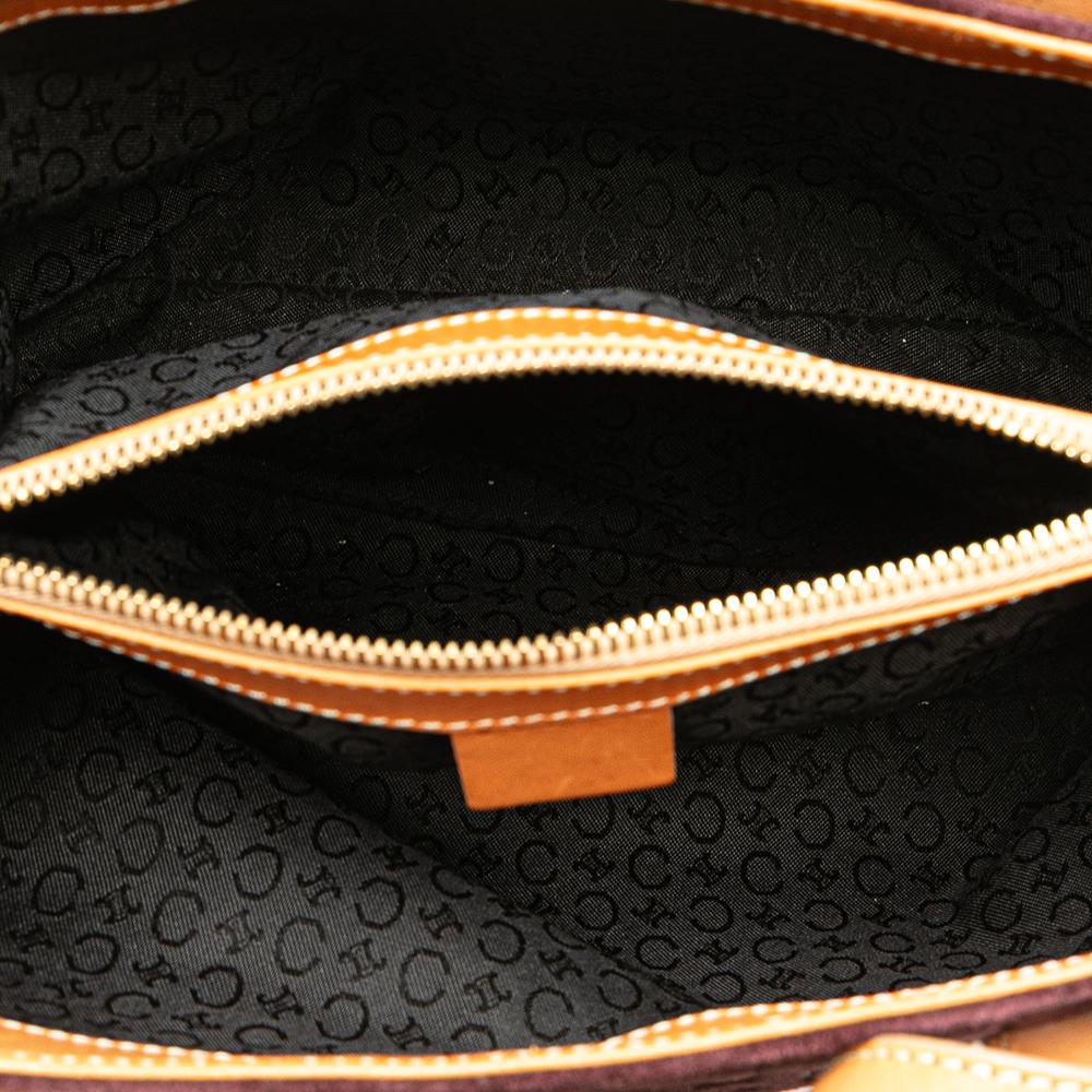 Celine B Celine Red Bordeaux Suede Leather C Macadam Handbag Italy