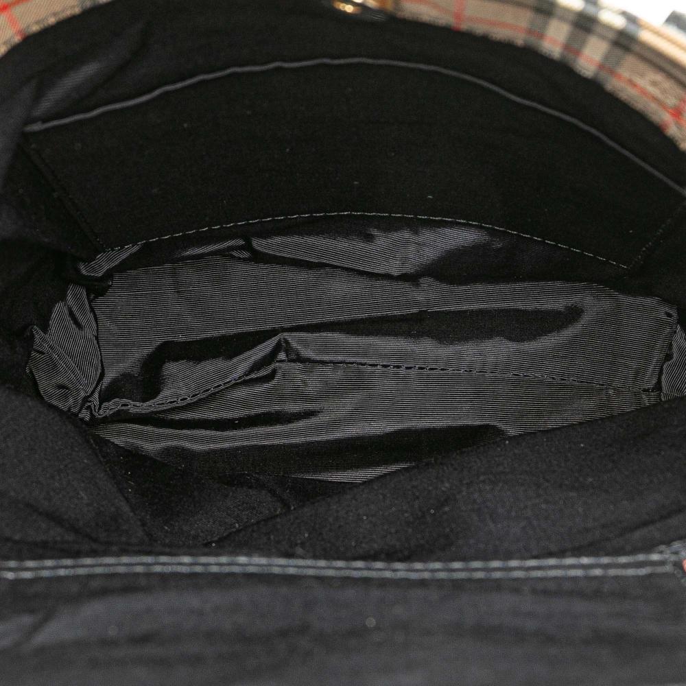 Burberry B Burberry Brown Beige with Black Canvas Fabric Haymarket Check Tote United Kingdom