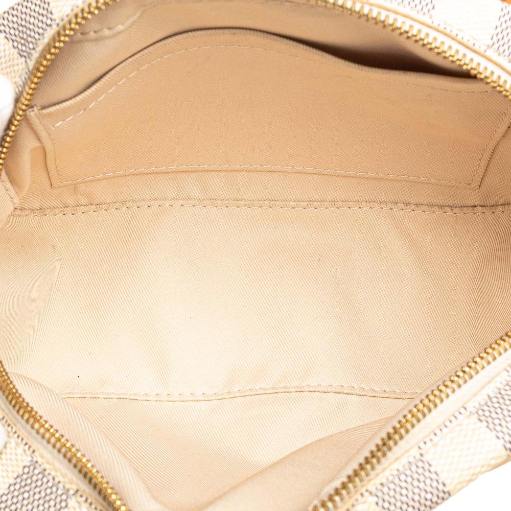 Louis Vuitton B Louis Vuitton White with Blue Damier Canvas Canvas Damier Azur Mini Deauville France