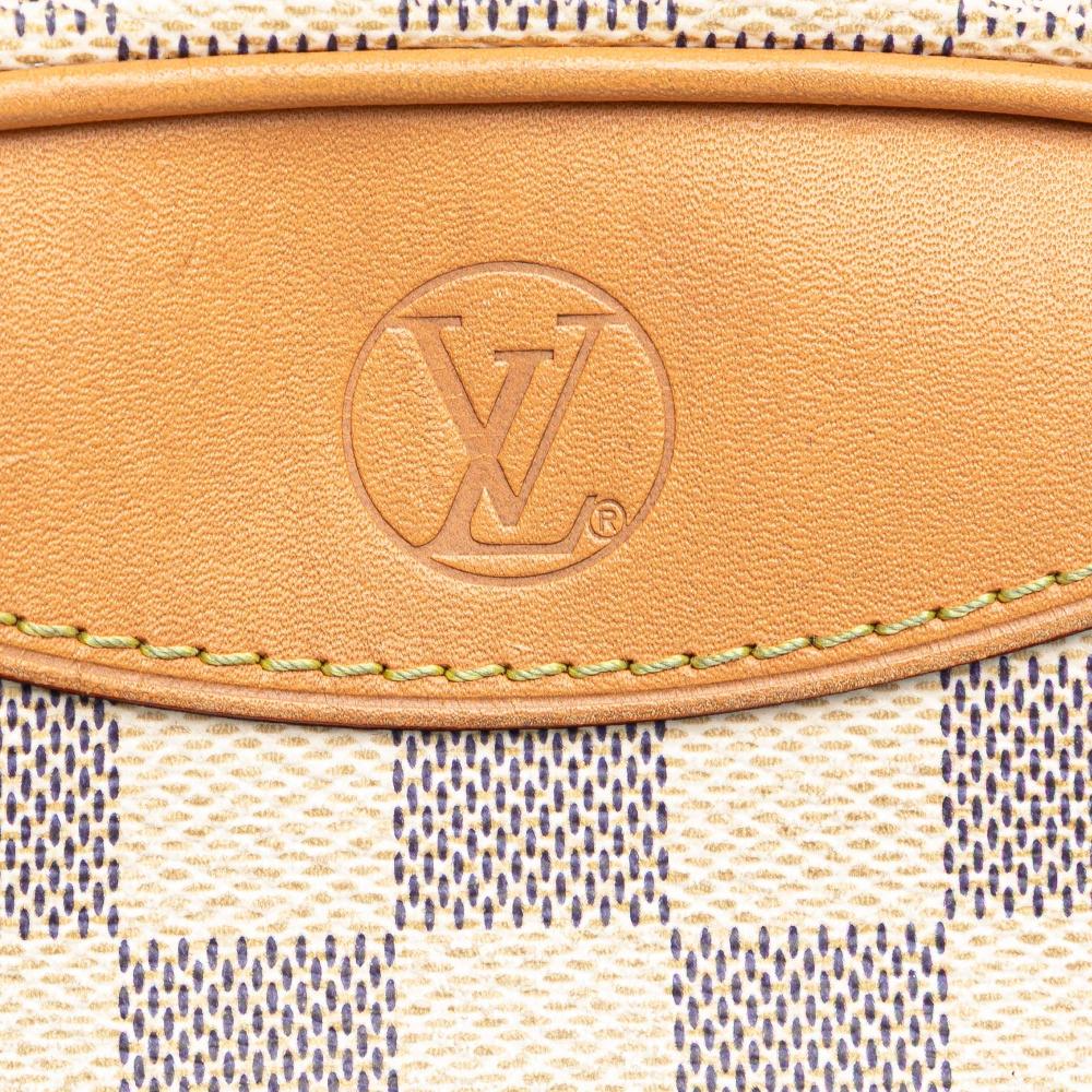 Louis Vuitton B Louis Vuitton White with Blue Damier Canvas Canvas Damier Azur Mini Deauville France
