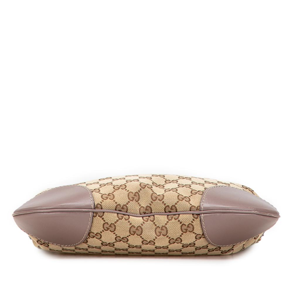 Gucci B Gucci Brown Beige Canvas Fabric GG Mayfair Crossbody Italy