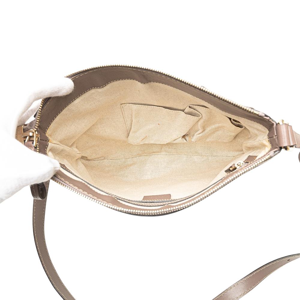 Gucci B Gucci Brown Beige Canvas Fabric GG Mayfair Crossbody Italy