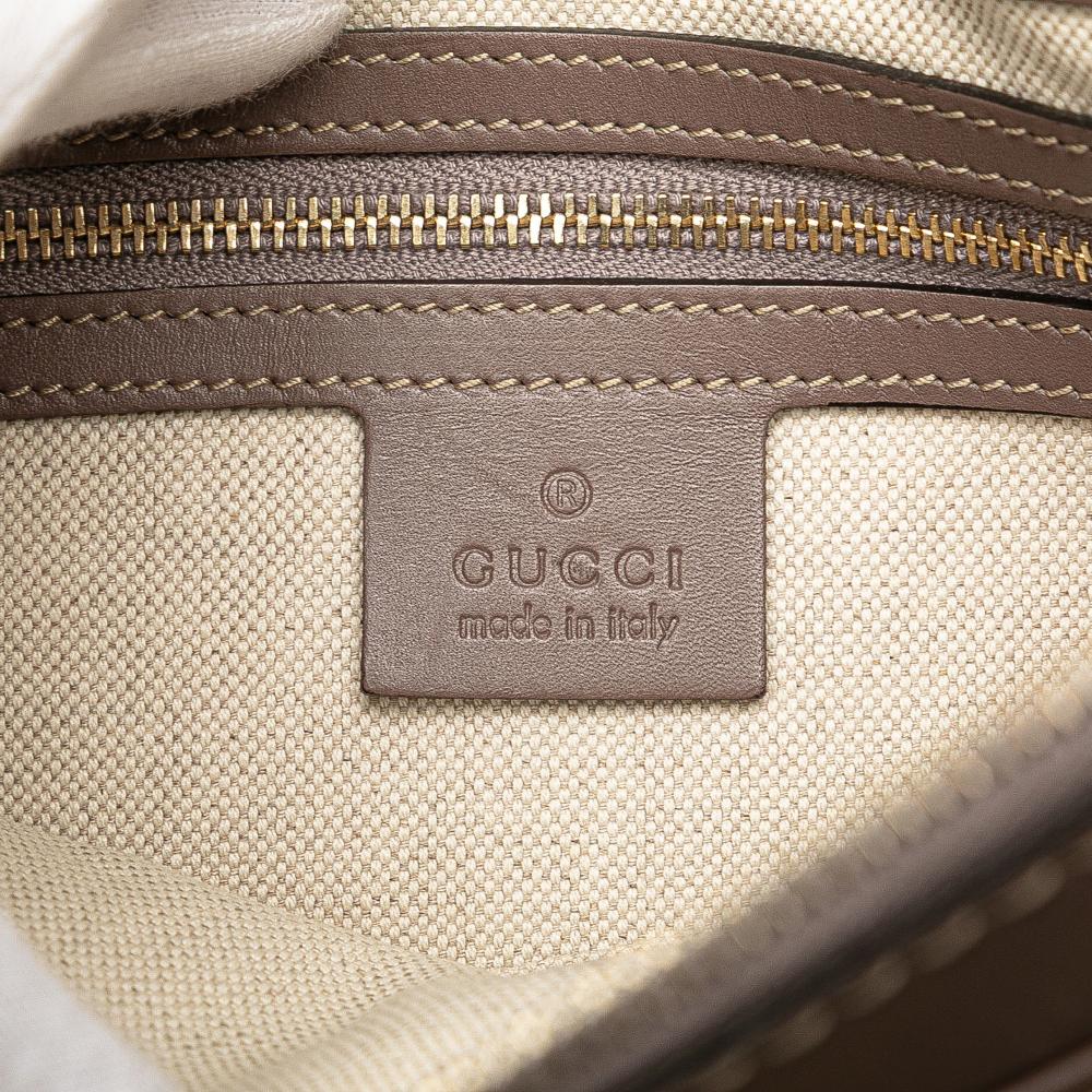 Gucci B Gucci Brown Beige Canvas Fabric GG Mayfair Crossbody Italy