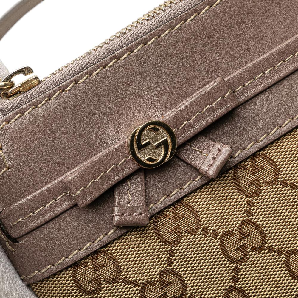 Gucci B Gucci Brown Beige Canvas Fabric GG Mayfair Crossbody Italy