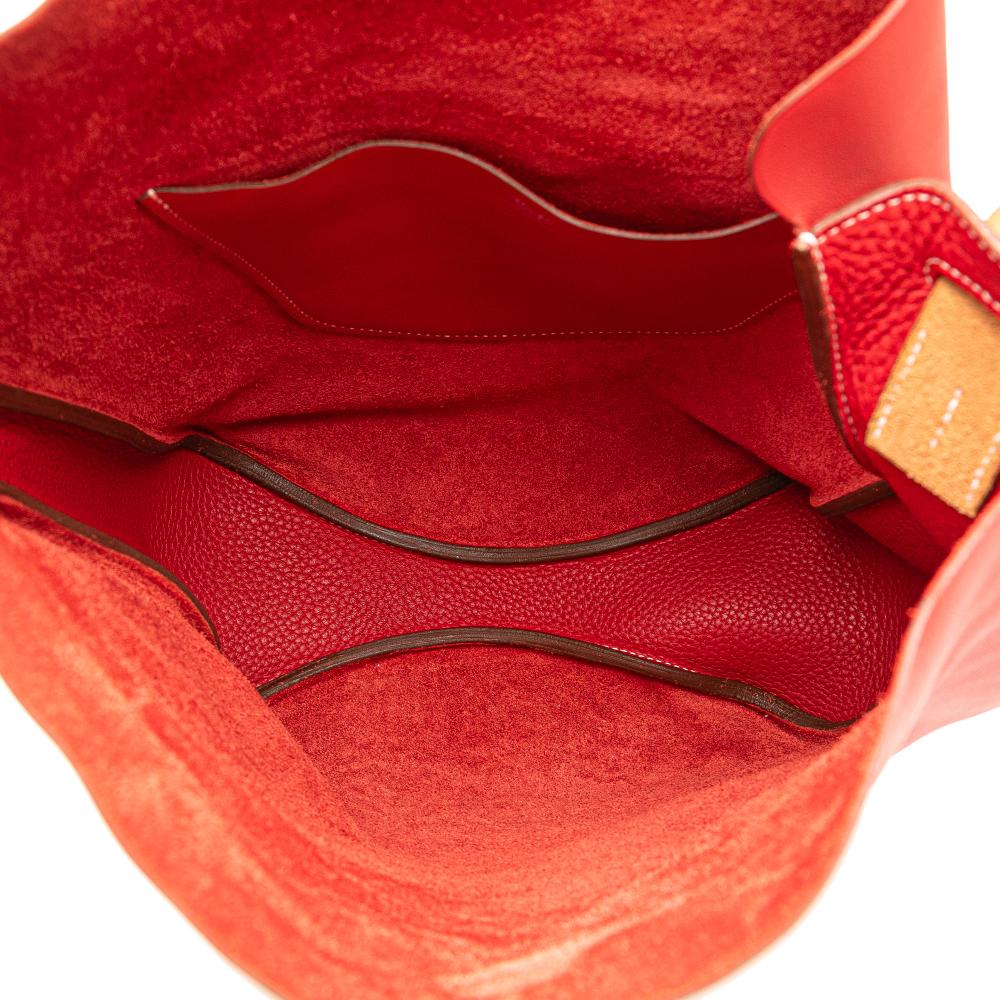 Hermès AB Hermès Red Calf Leather Taurillon Clemence and Swift Virevolte 24 France