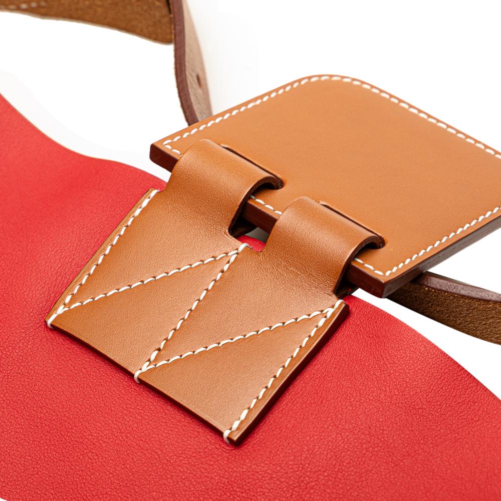 Hermès AB Hermès Red Calf Leather Taurillon Clemence and Swift Virevolte 24 France