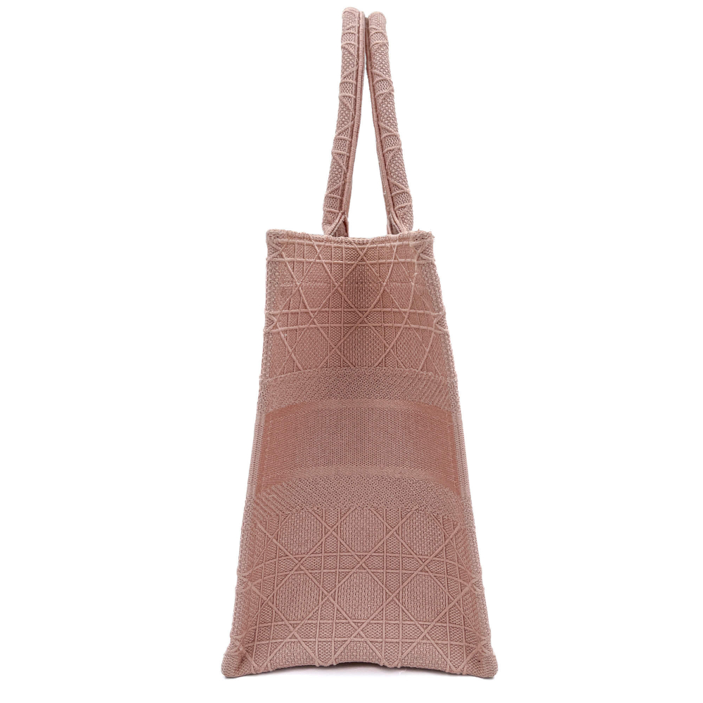 Christian Dior Book Tote Medium Embroidery Canvas Bag Pink