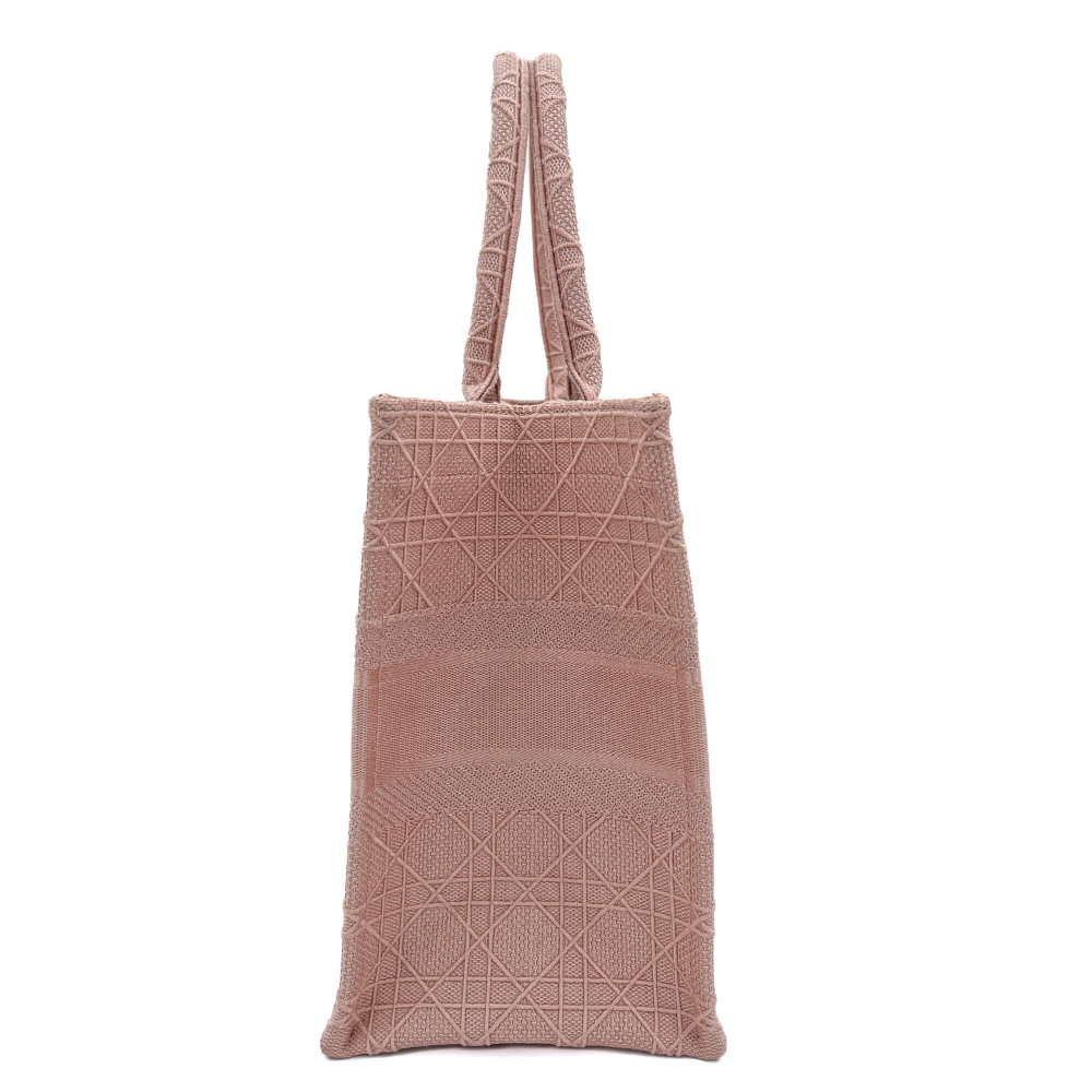 Christian Dior Book Tote Medium Embroidery Canvas Bag Pink