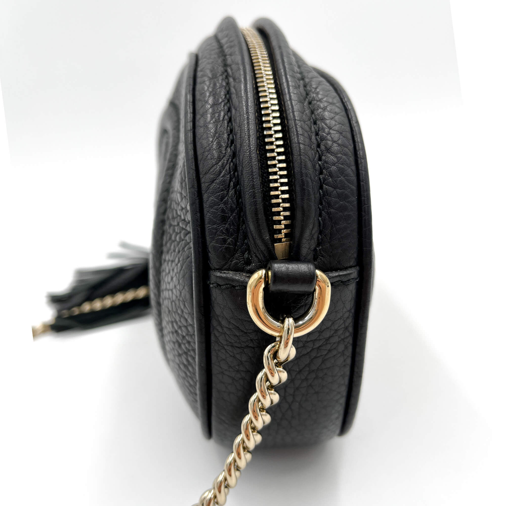 Gucci Disco Soho Leather Camera Crossbody Black