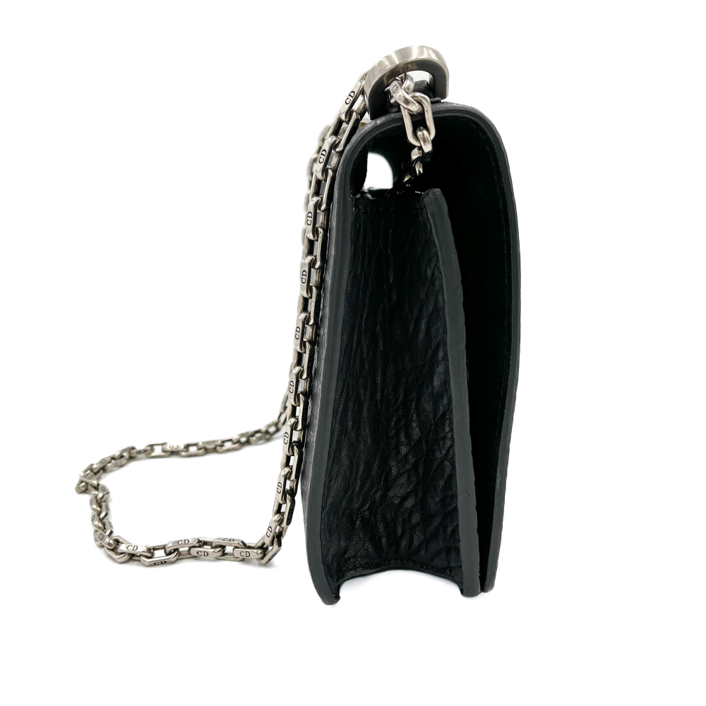 Christian Dior J'Adior Grained Calfskin Leather Flap Crossbody Black