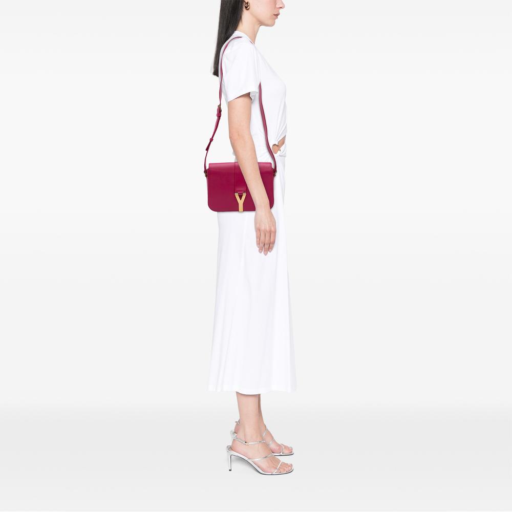 Saint Laurent B Saint Laurent Pink Dark Pink Calf Leather Chyc Y Ligne Crossbody Italy