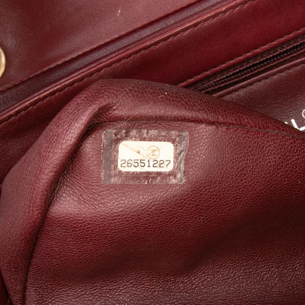 Chanel B Chanel Red Dark Red Calf Leather CC Stitched skin Chain Flap Italy