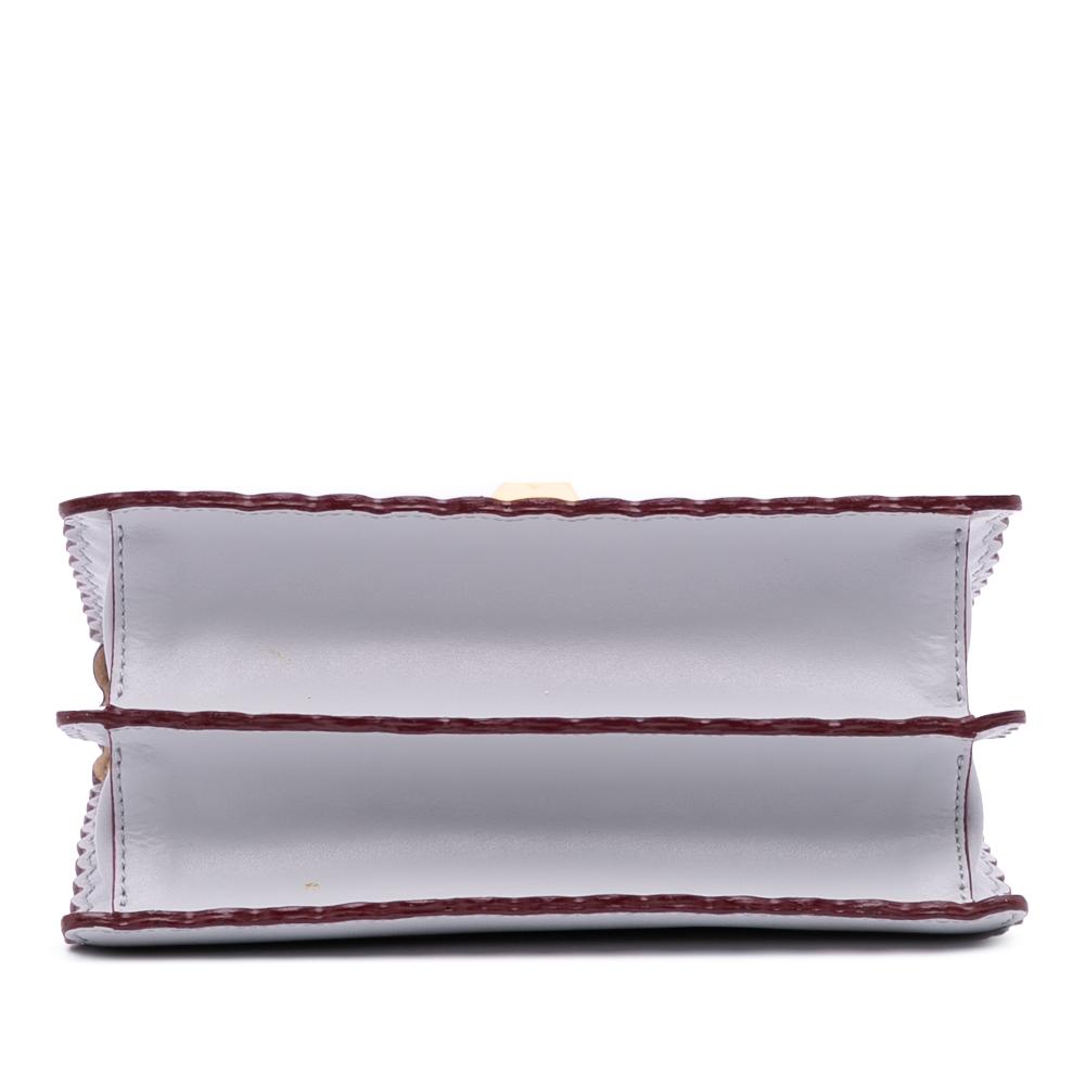 Fendi B Fendi Purple Light Purple Calf Leather Small Studded Scalloped Kan I Italy