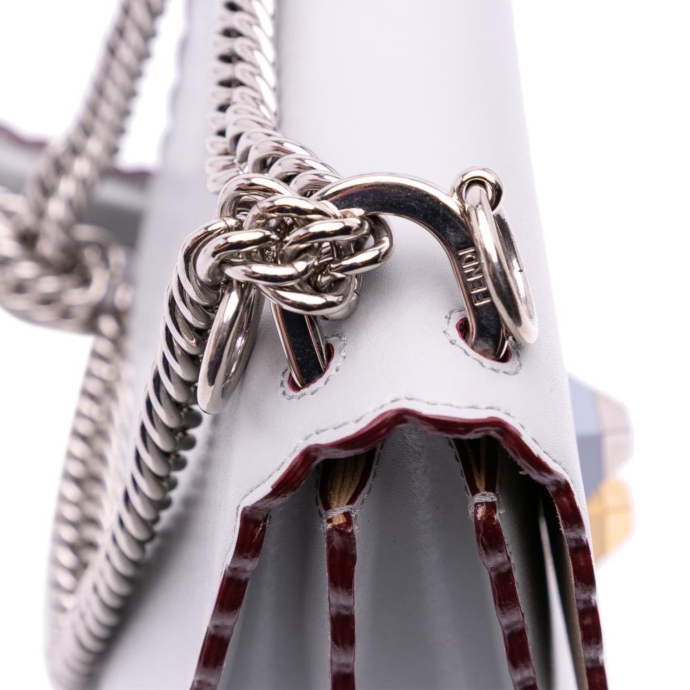 Fendi B Fendi Purple Light Purple Calf Leather Small Studded Scalloped Kan I Italy