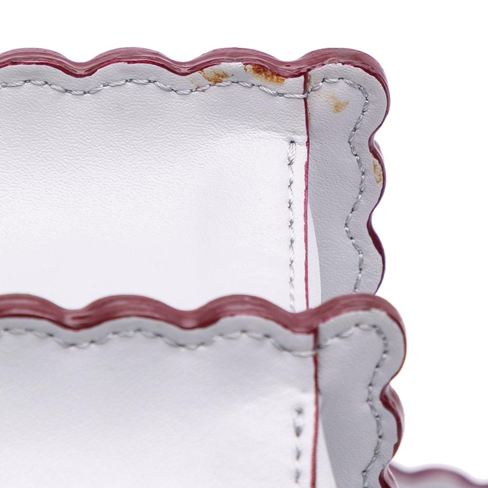 Fendi B Fendi Purple Light Purple Calf Leather Small Studded Scalloped Kan I Italy