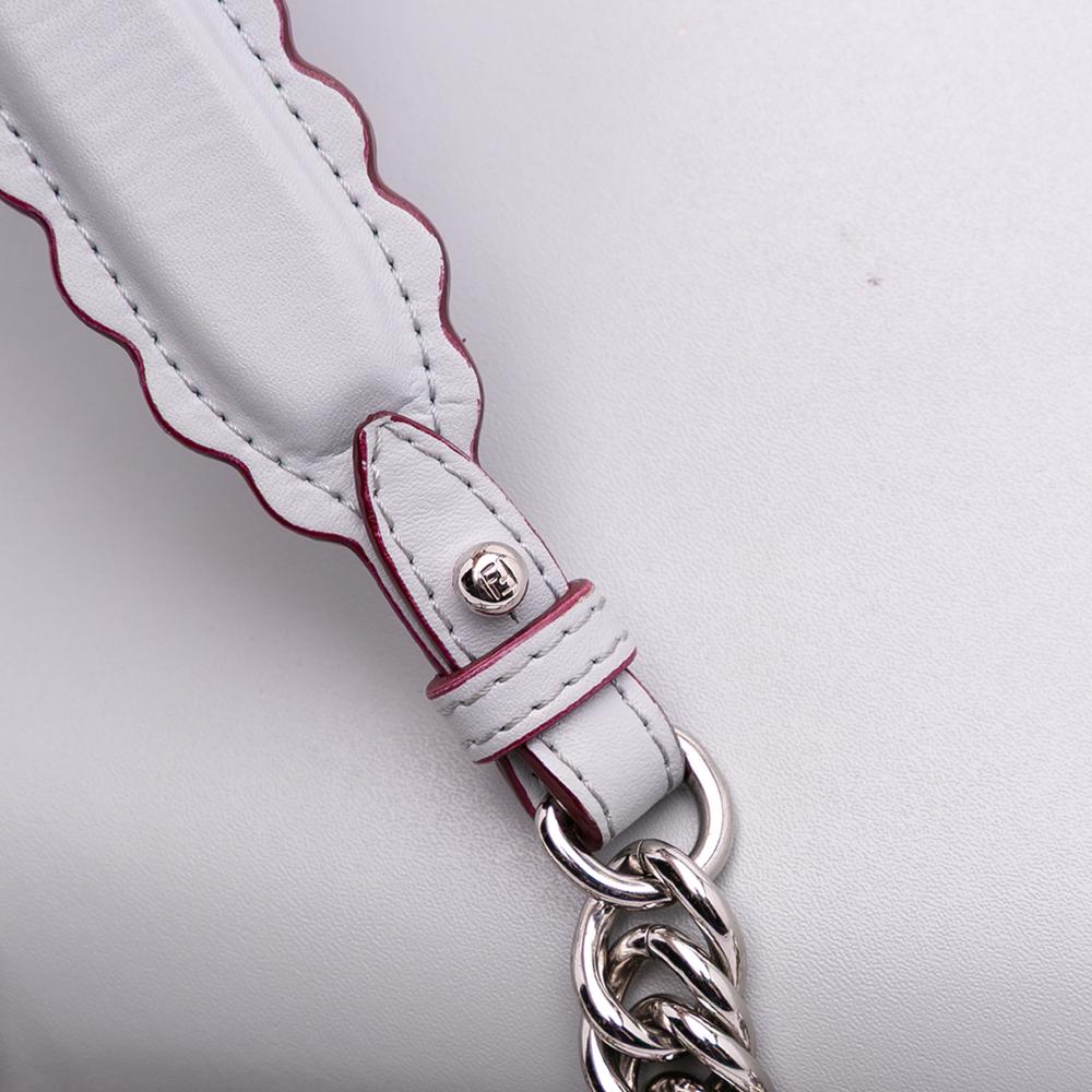 Fendi B Fendi Purple Light Purple Calf Leather Small Studded Scalloped Kan I Italy