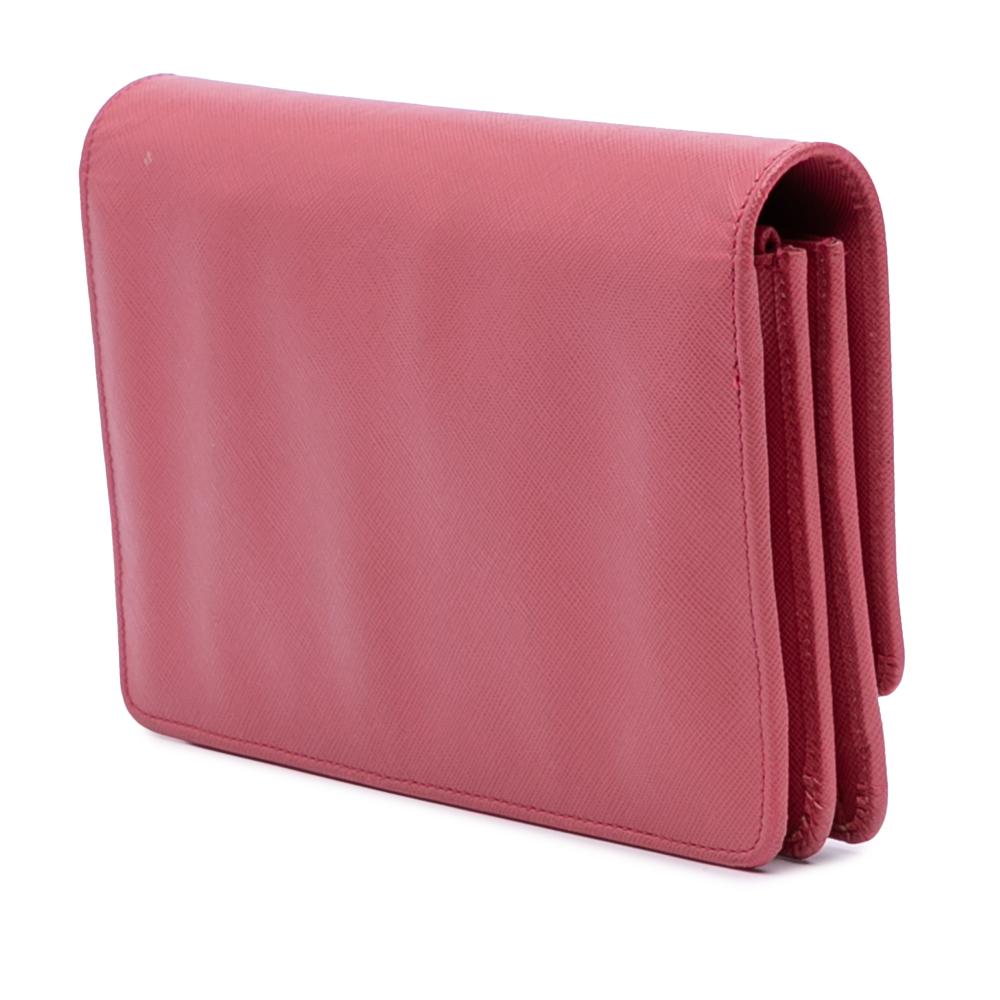 Prada B Prada Pink Salmon Saffiano Leather Wallet on Strap Italy