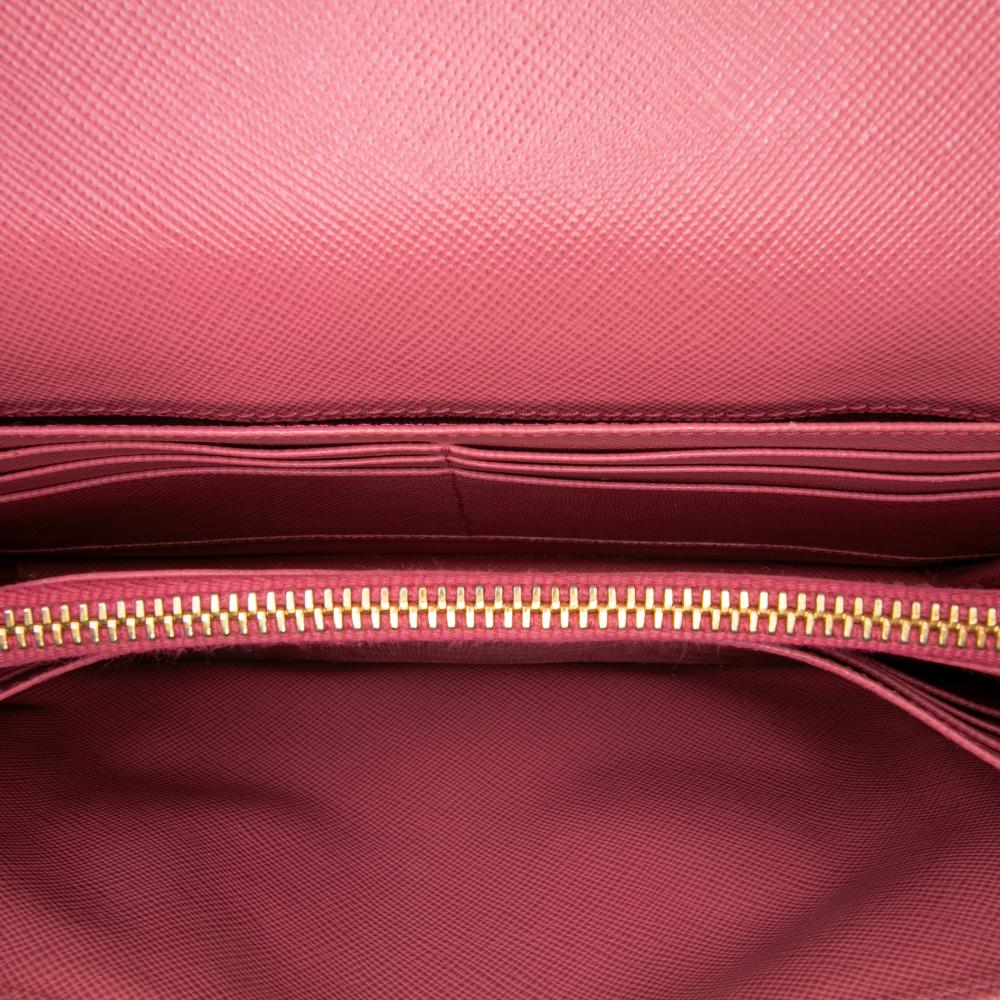 Prada B Prada Pink Salmon Saffiano Leather Wallet on Strap Italy