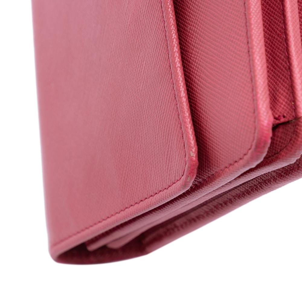 Prada B Prada Pink Salmon Saffiano Leather Wallet on Strap Italy