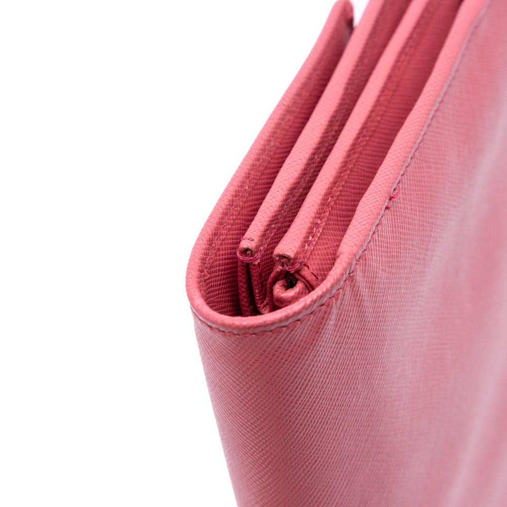 Prada B Prada Pink Salmon Saffiano Leather Wallet on Strap Italy