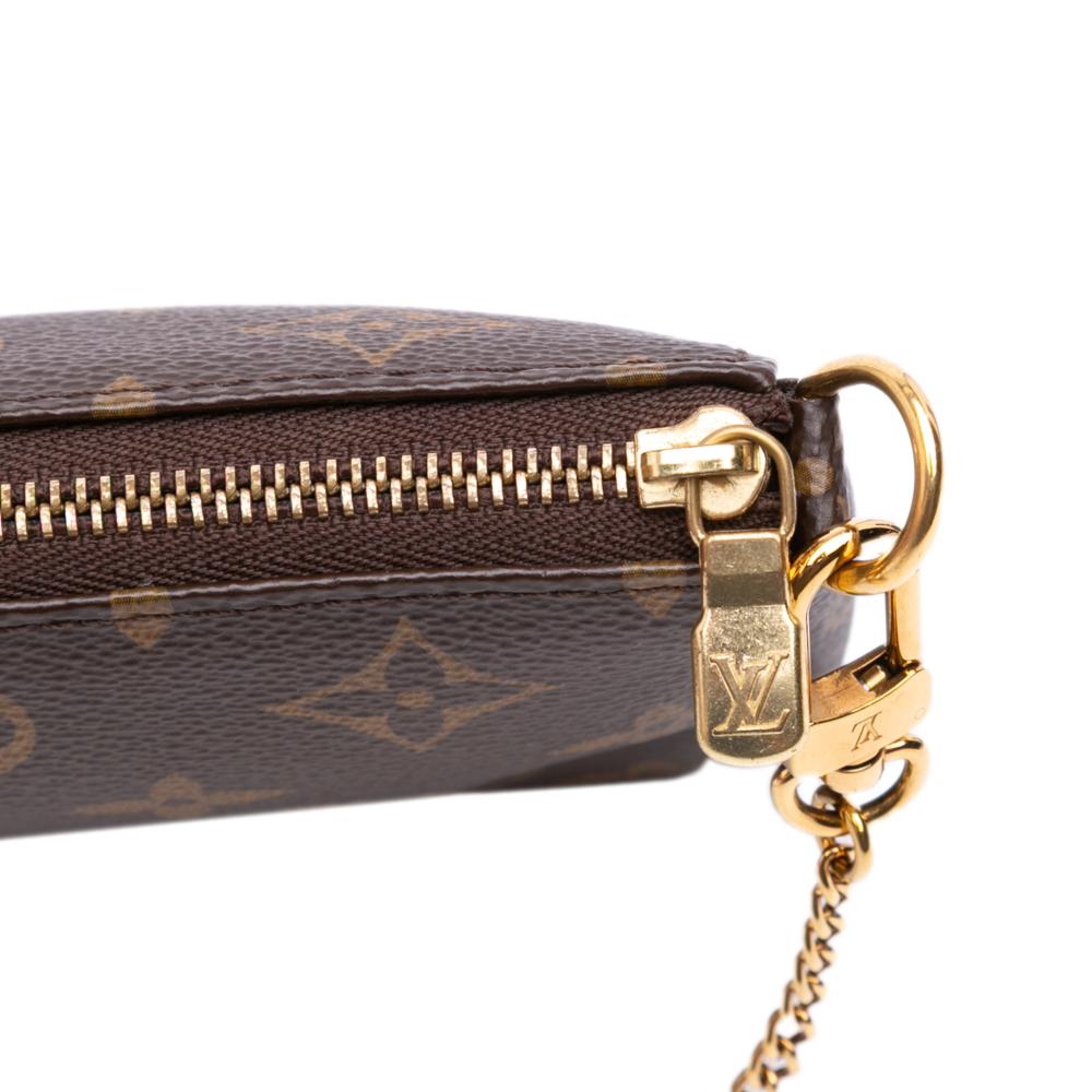 Louis Vuitton AB Louis Vuitton Brown Monogram Canvas Canvas Monogram Mini Pochette Accessoires France