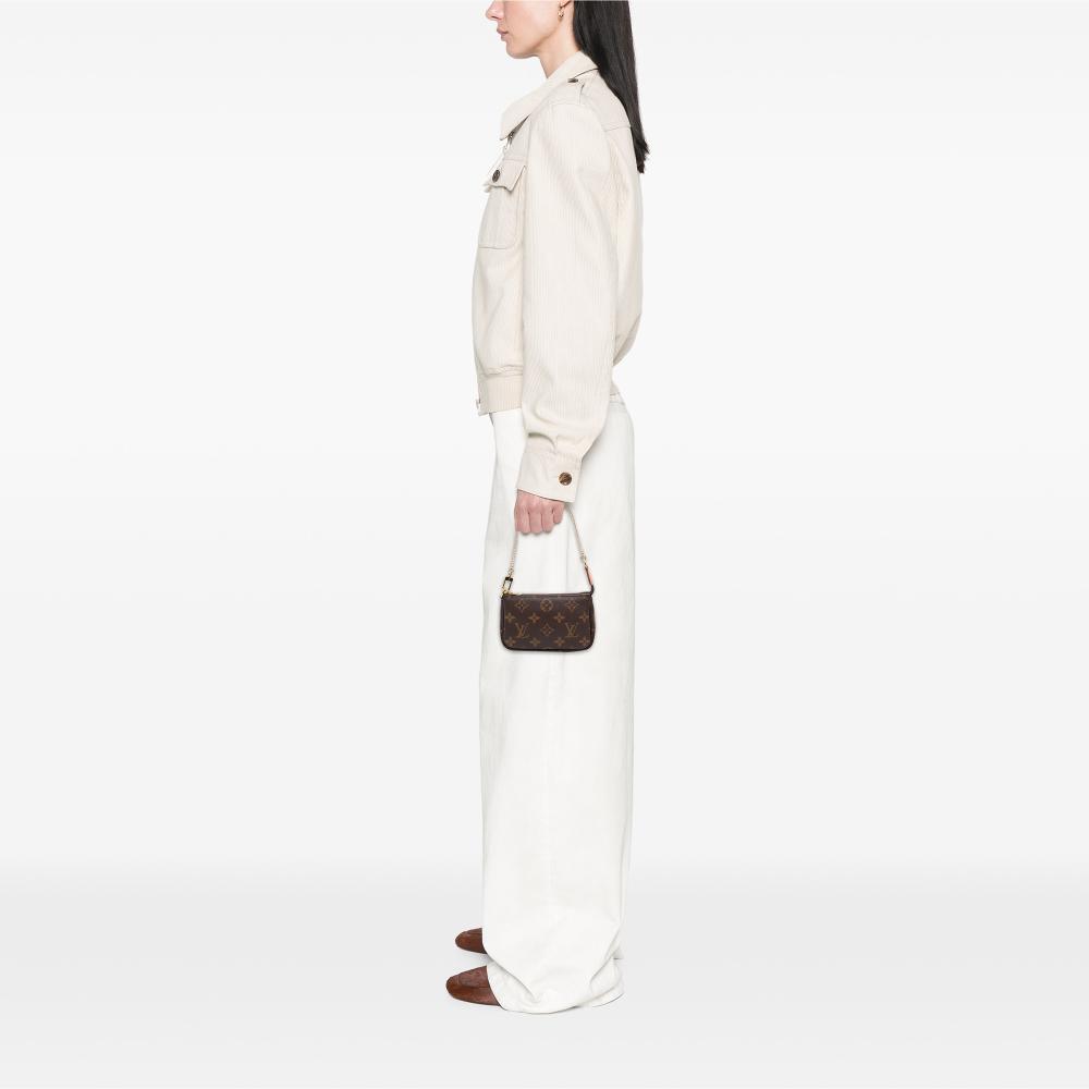 Louis Vuitton AB Louis Vuitton Brown Monogram Canvas Canvas Monogram Mini Pochette Accessoires France