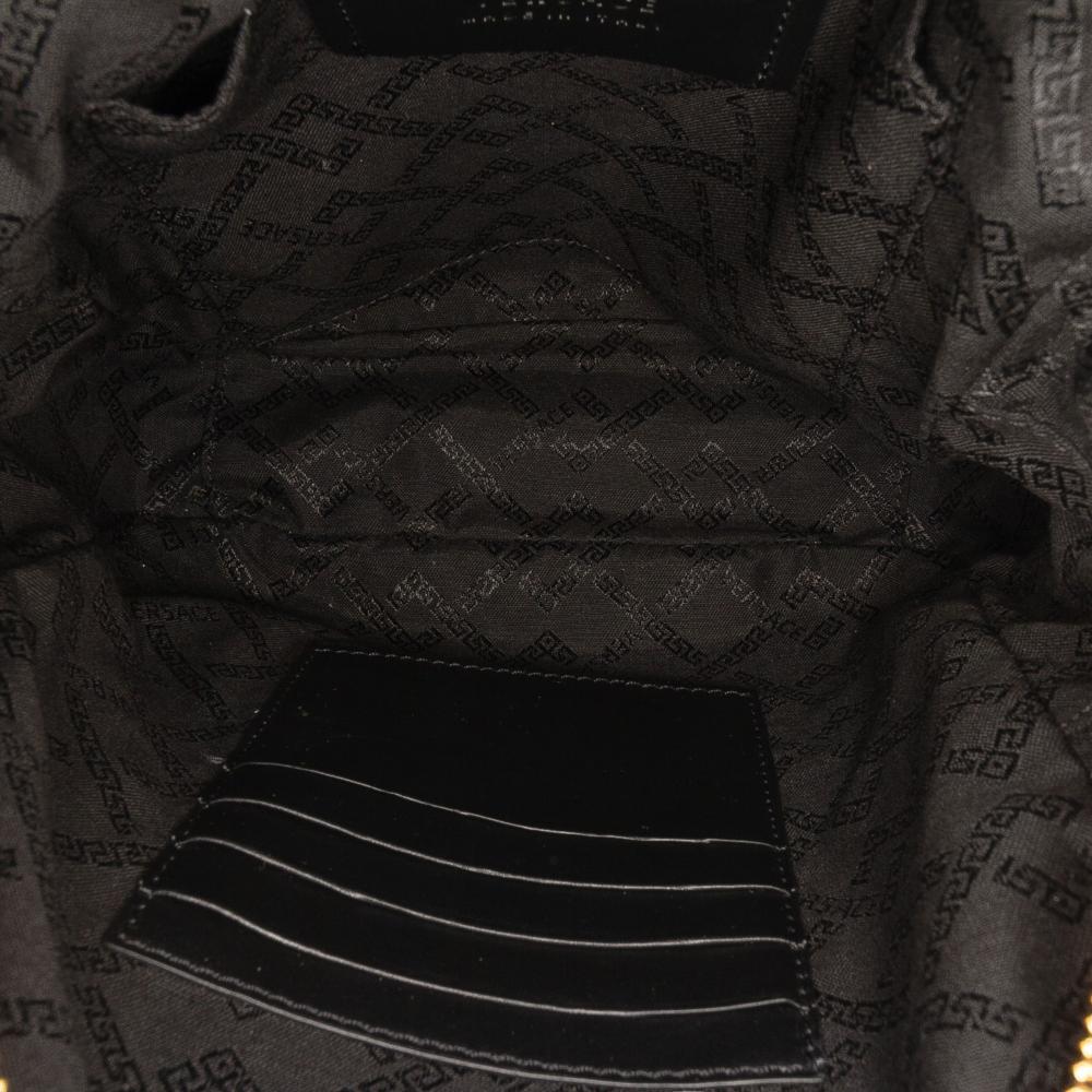 Versace B Versace Black Calf Leather Medusa Crossbody Italy