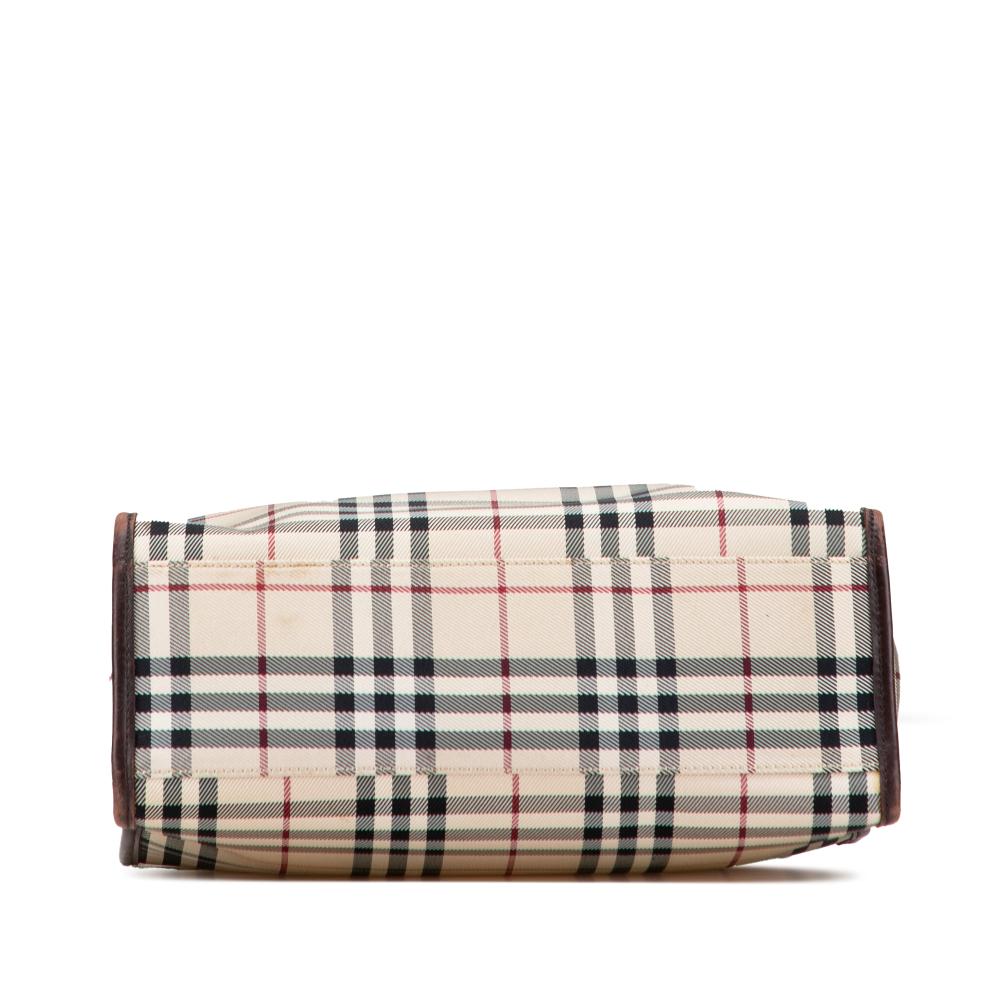 Burberry B Burberry Brown Beige Canvas Fabric House Check Tote United Kingdom