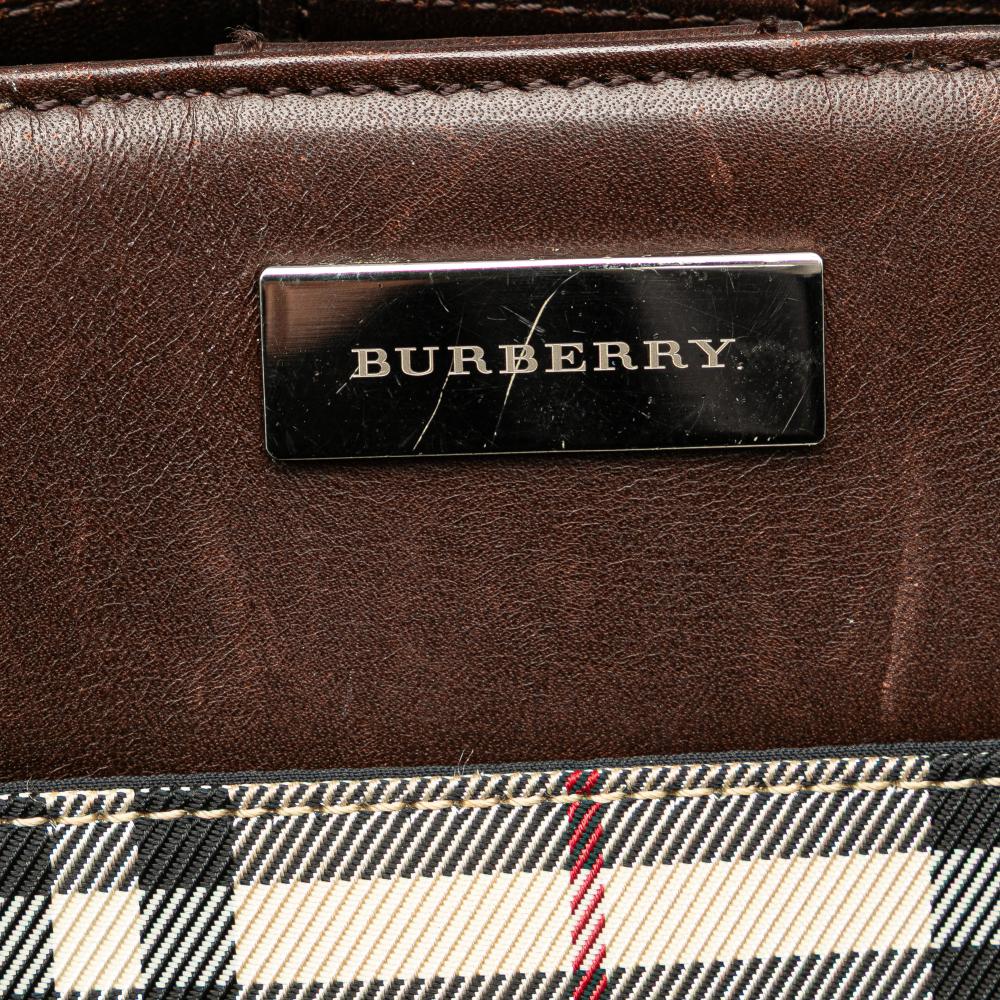 Burberry B Burberry Brown Beige Canvas Fabric House Check Tote United Kingdom