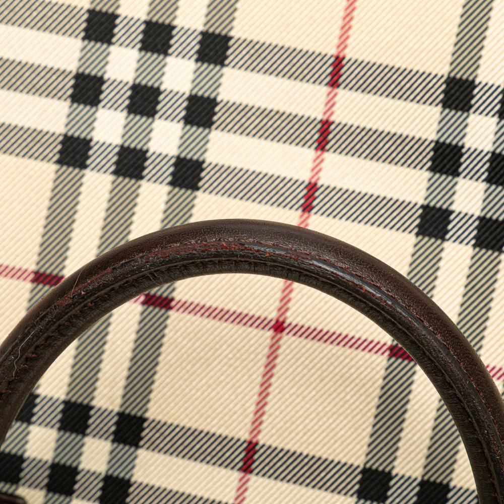 Burberry B Burberry Brown Beige Canvas Fabric House Check Tote United Kingdom