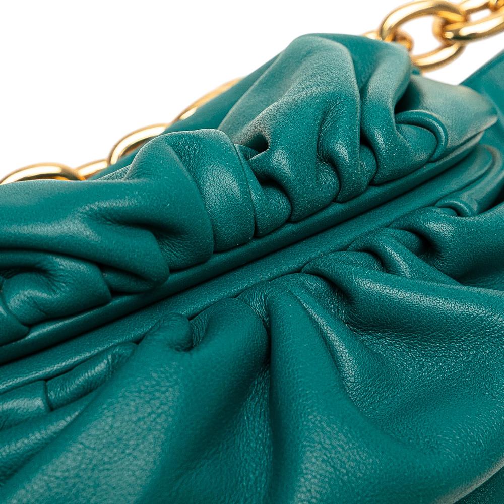 Bottega Veneta AB Bottega Veneta Blue Turquoise Lambskin Leather Leather Lambskin Belt Chain Pouch Italy
