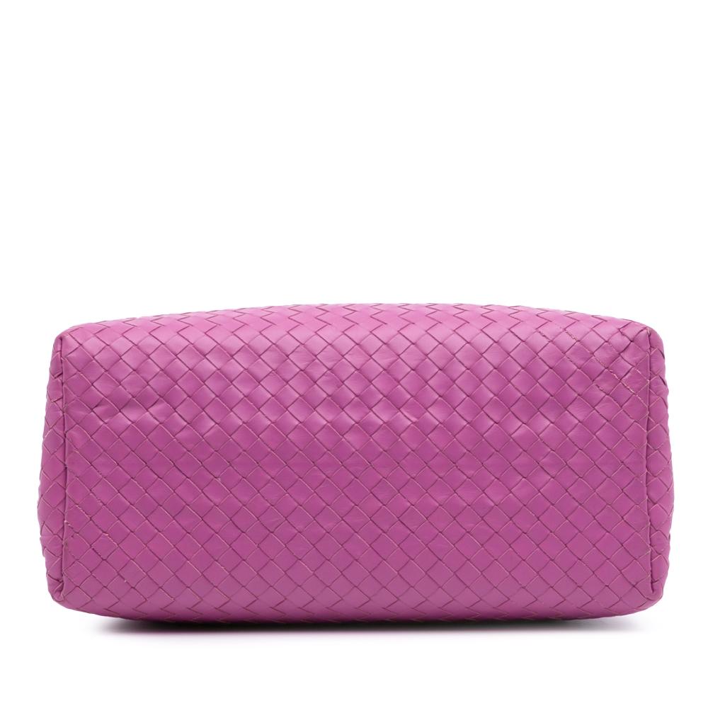Bottega Veneta B Bottega Veneta Pink Nappa Leather Leather Small Nappa Intrecciato Roma Satchel Italy
