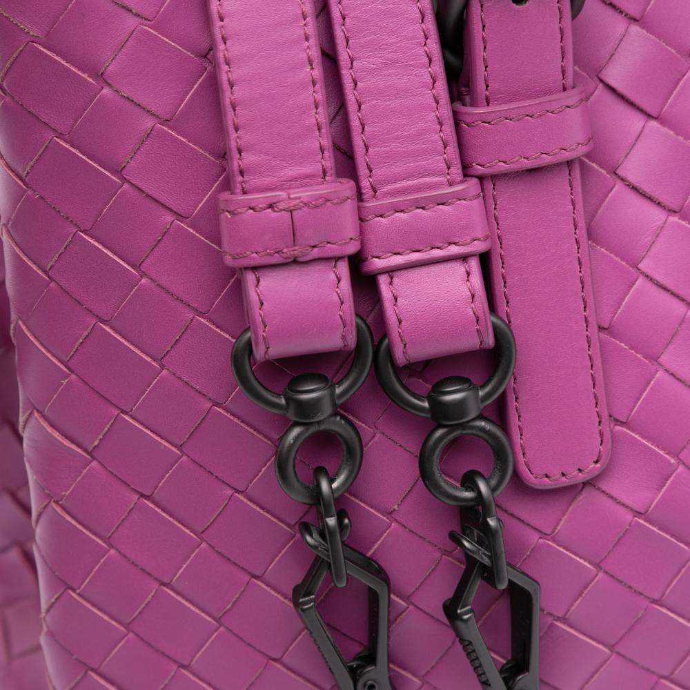 Bottega Veneta B Bottega Veneta Pink Nappa Leather Leather Small Nappa Intrecciato Roma Satchel Italy