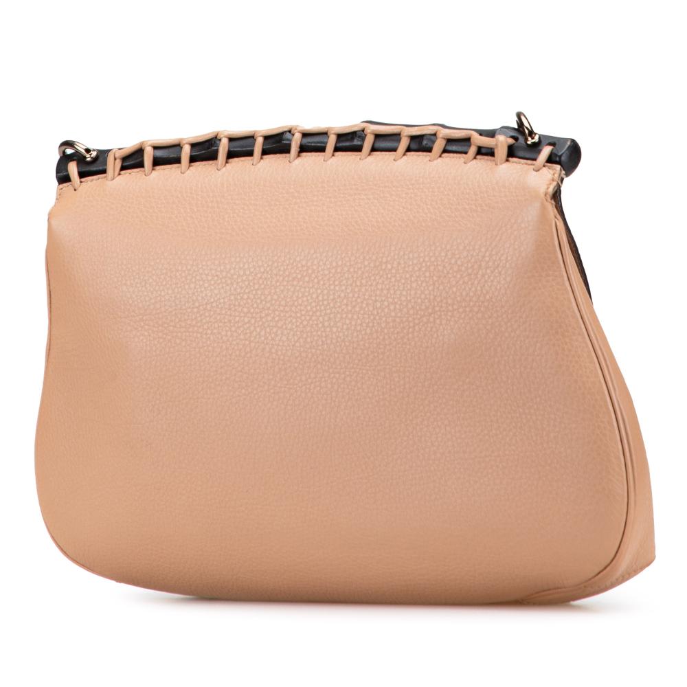 Gucci AB Gucci Brown Beige Calf Leather Medium Bamboo Nouveau Fringe Crossbody Italy