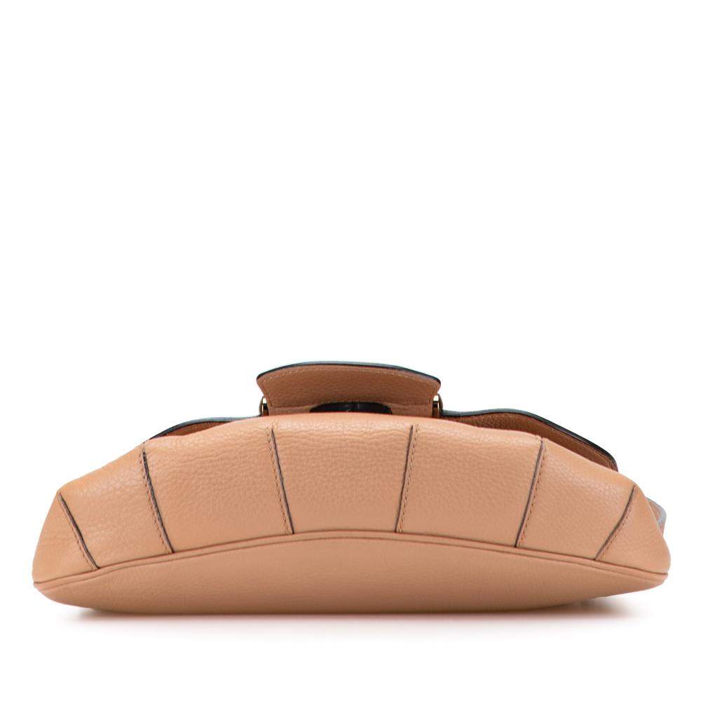 Gucci AB Gucci Brown Beige Calf Leather Medium Bamboo Nouveau Fringe Crossbody Italy