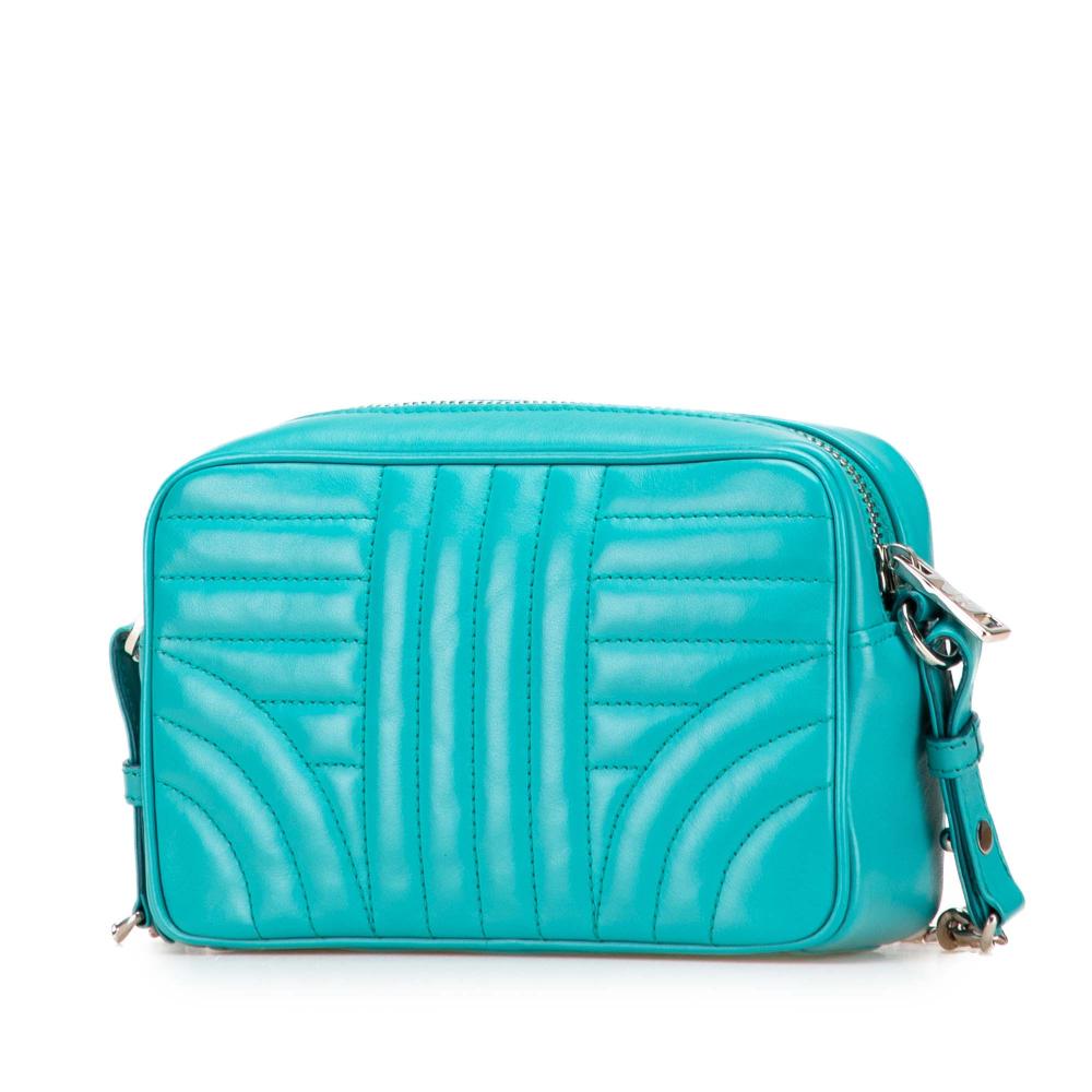 Prada AB Prada Blue Turquoise Calf Leather Soft Diagramme Camera Bag Italy