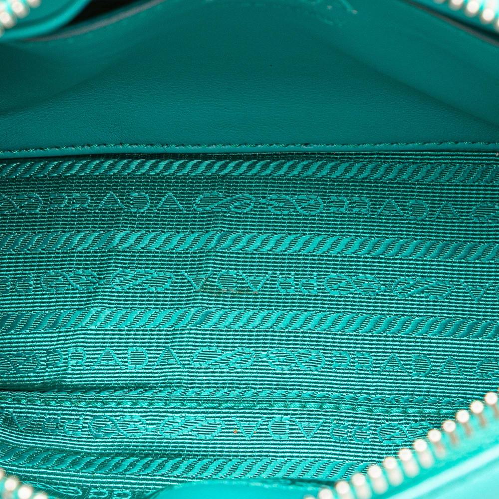 Prada AB Prada Blue Turquoise Calf Leather Soft Diagramme Camera Bag Italy