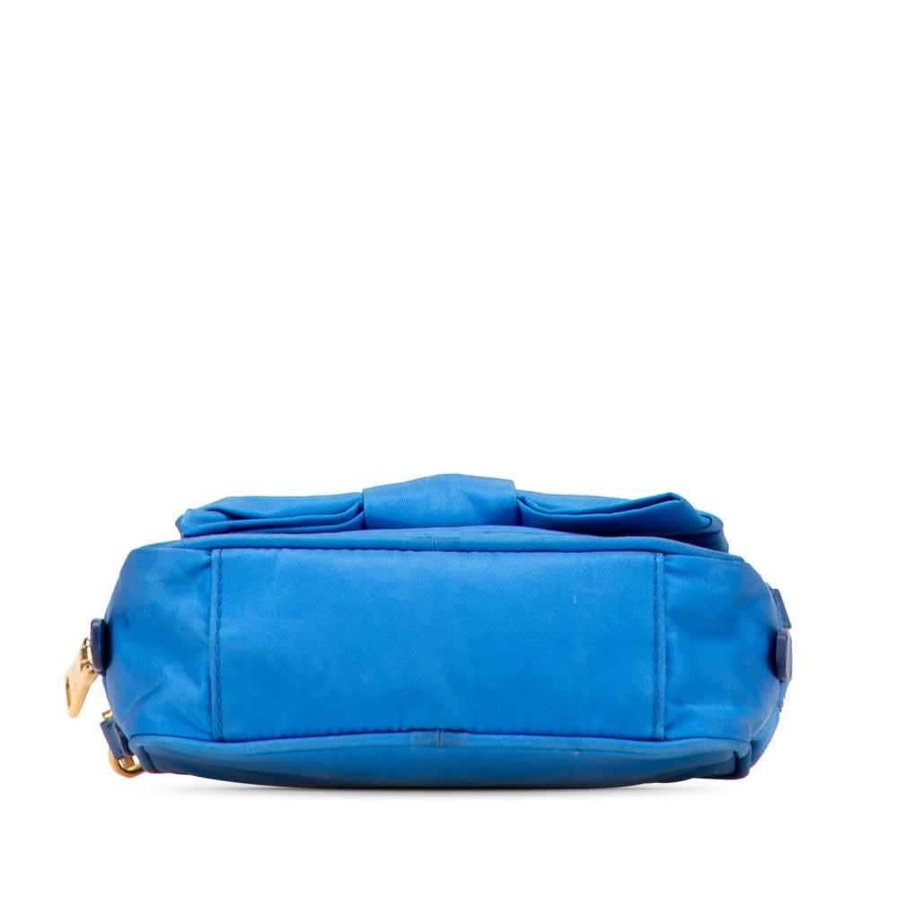 Prada B Prada Blue Nylon Fabric Tessuto Fiocco Bow Crossbody Italy
