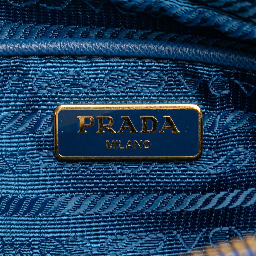Prada B Prada Blue Nylon Fabric Tessuto Fiocco Bow Crossbody Italy