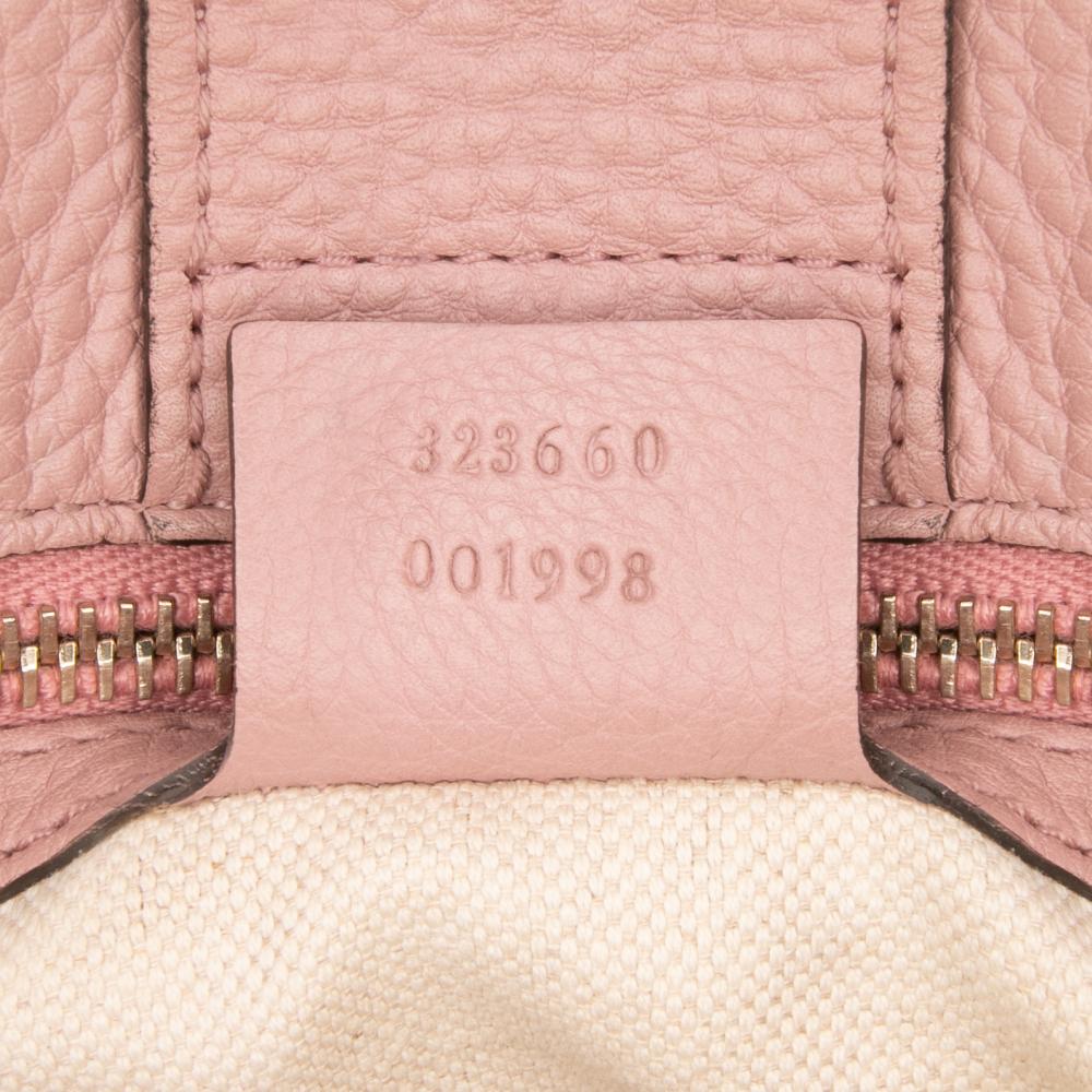 Gucci B Gucci Pink Light Pink Calf Leather Medium skin Bamboo Shopper Satchel Italy