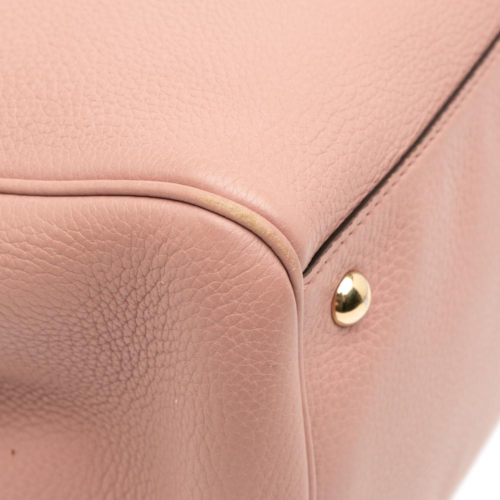 Gucci B Gucci Pink Light Pink Calf Leather Medium skin Bamboo Shopper Satchel Italy