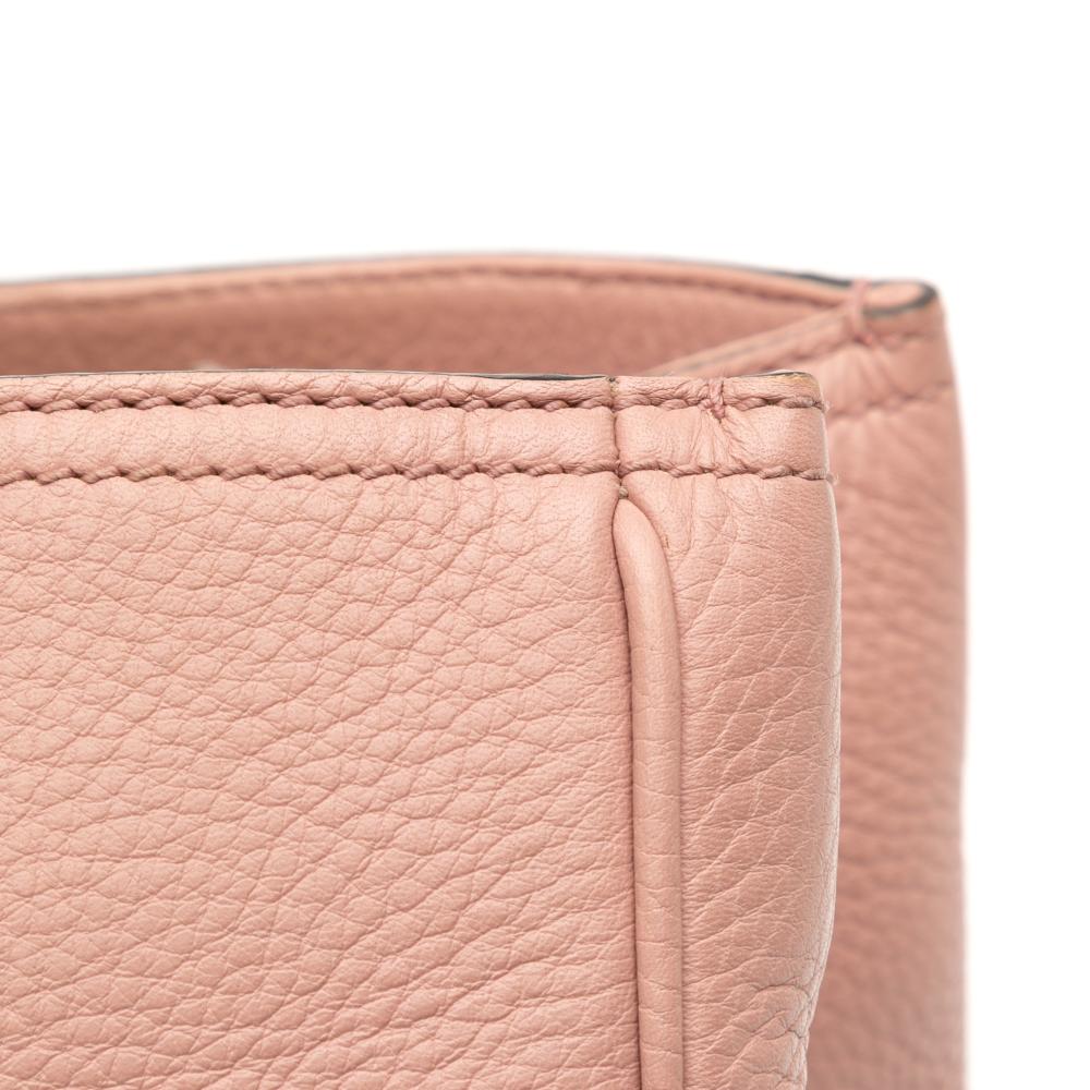 Gucci B Gucci Pink Light Pink Calf Leather Medium skin Bamboo Shopper Satchel Italy