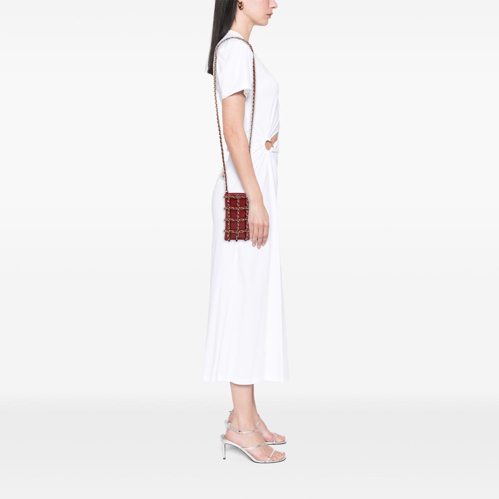 Chanel AB Chanel Red Lambskin Leather Leather Lambskin Tech Me Out Clutch With Chain Italy