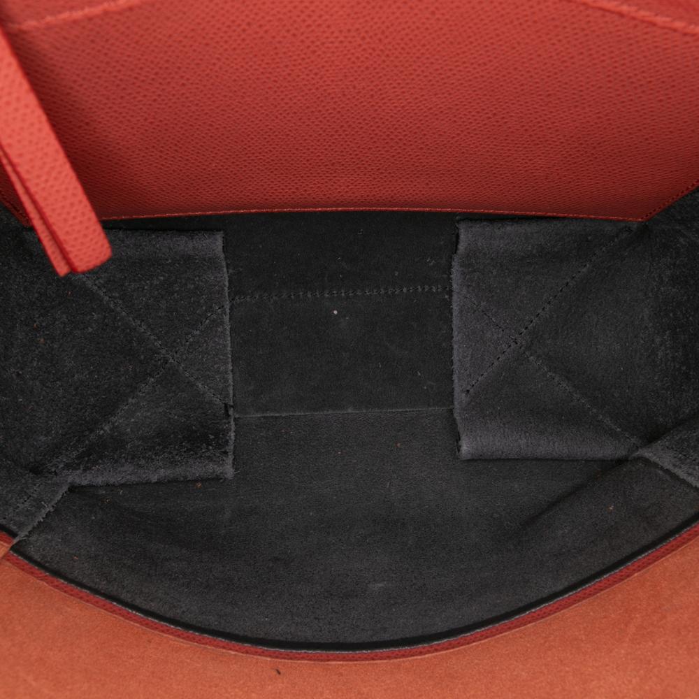 Celine B Celine Red with Black Calf Leather Small Bicolor Vertical Cabas Italy